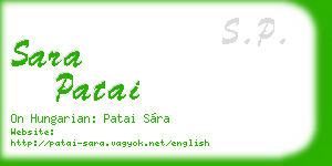 sara patai business card